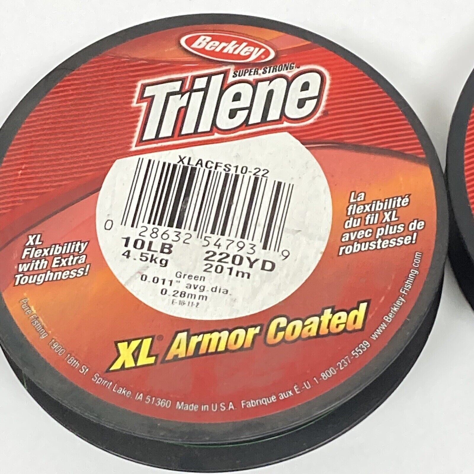 4 Spools Berkley Trilene XL 10LB Green Fishing Line 220YD Each = 880YDs New
