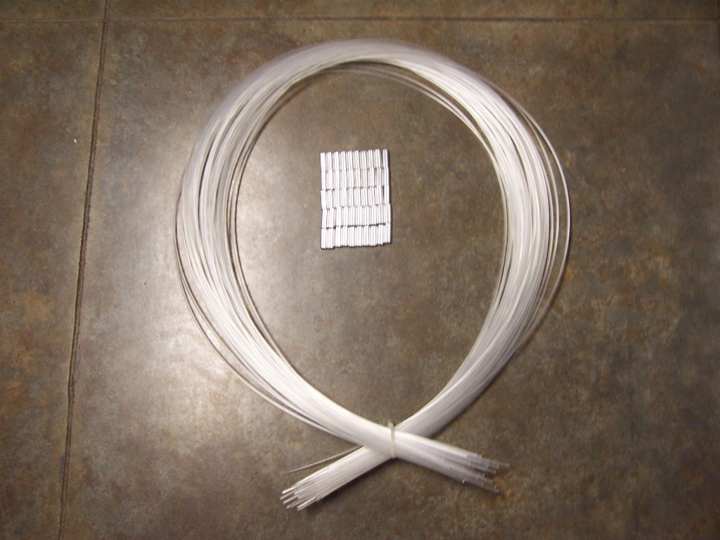 60” 400lb Test precut Monofilament Leader line decoy line clear with Crimps