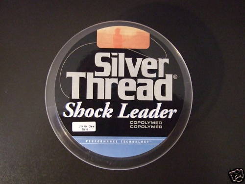 2 PK – SILVER THREAD 20 POUND FISHING SHOCK LEADER – 55 YDS.