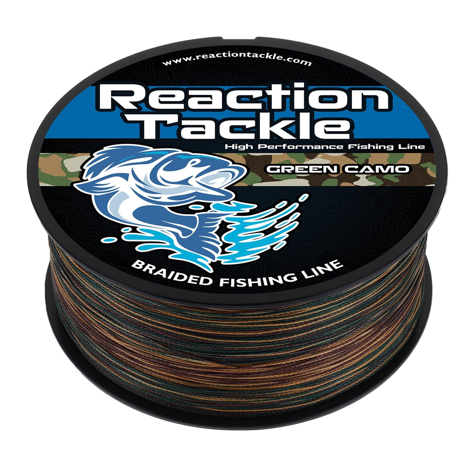 Reaction Tackle Braided Fishing Line, Green Camo, 15LB, 150yd