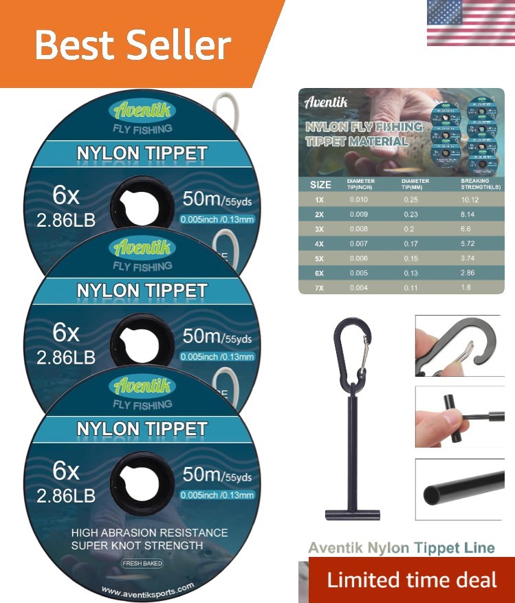 High-Strength Nylon Fly Fishing Tippet Line, 30m/50m, Pack of 3 or 4 with Holder