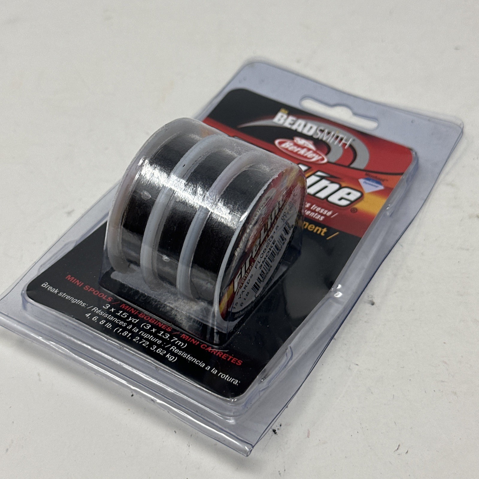 Berkley Fireline Mini Spools 3 x 15 yd Smoke NEW SEALED