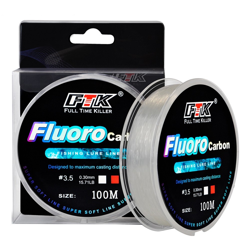 100M Fluorocarbon Fishing Lure Line 4.13-34.32LB Carbon Fiber Leader Soft Line