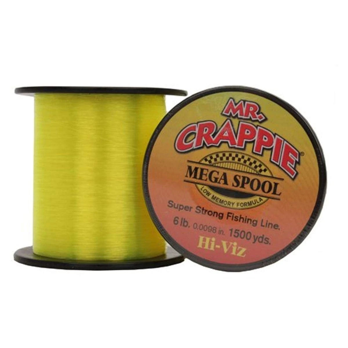 Mr. Crappie Mega Spool 6# 1500 YDS Monofilament Fishing Line HI-VIS Low Memory