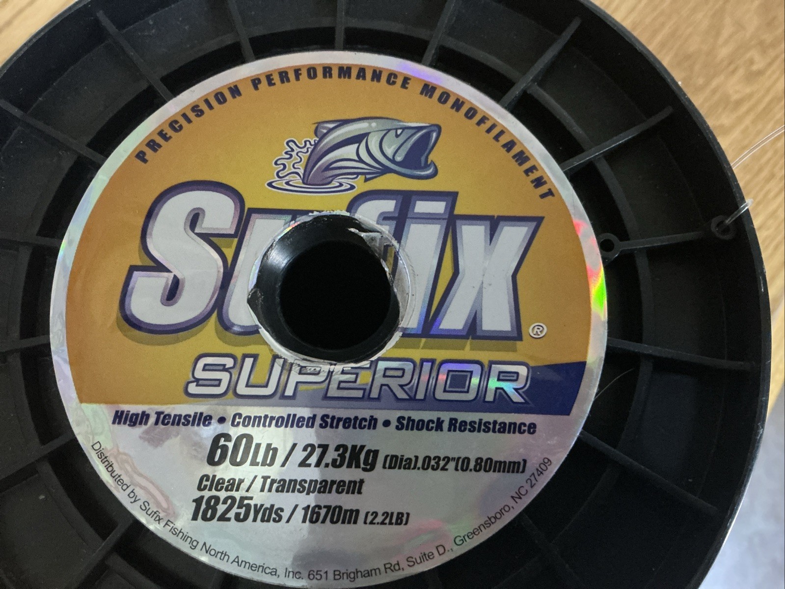 Sufix Superior Monofilament Fishing Line, 60 Lb., 1,825 Yds, Clear