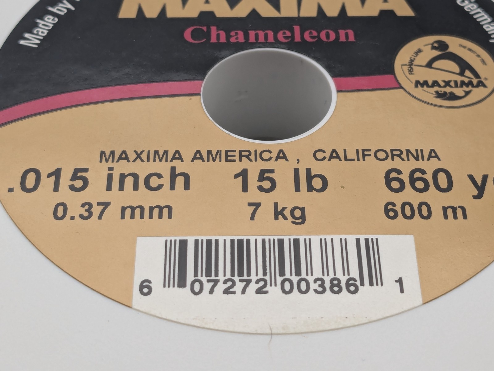 Maxima Chameleon Fishing Line 15Lb 660Yd .015” 600M Germany Bulk Spool-Free Ship