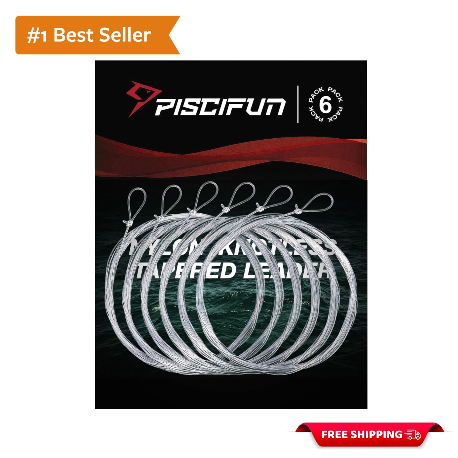 Fly Fishing Leader with Pre-Tied Loop, Tapered Fly Line Leader, Nylon, Clear,…