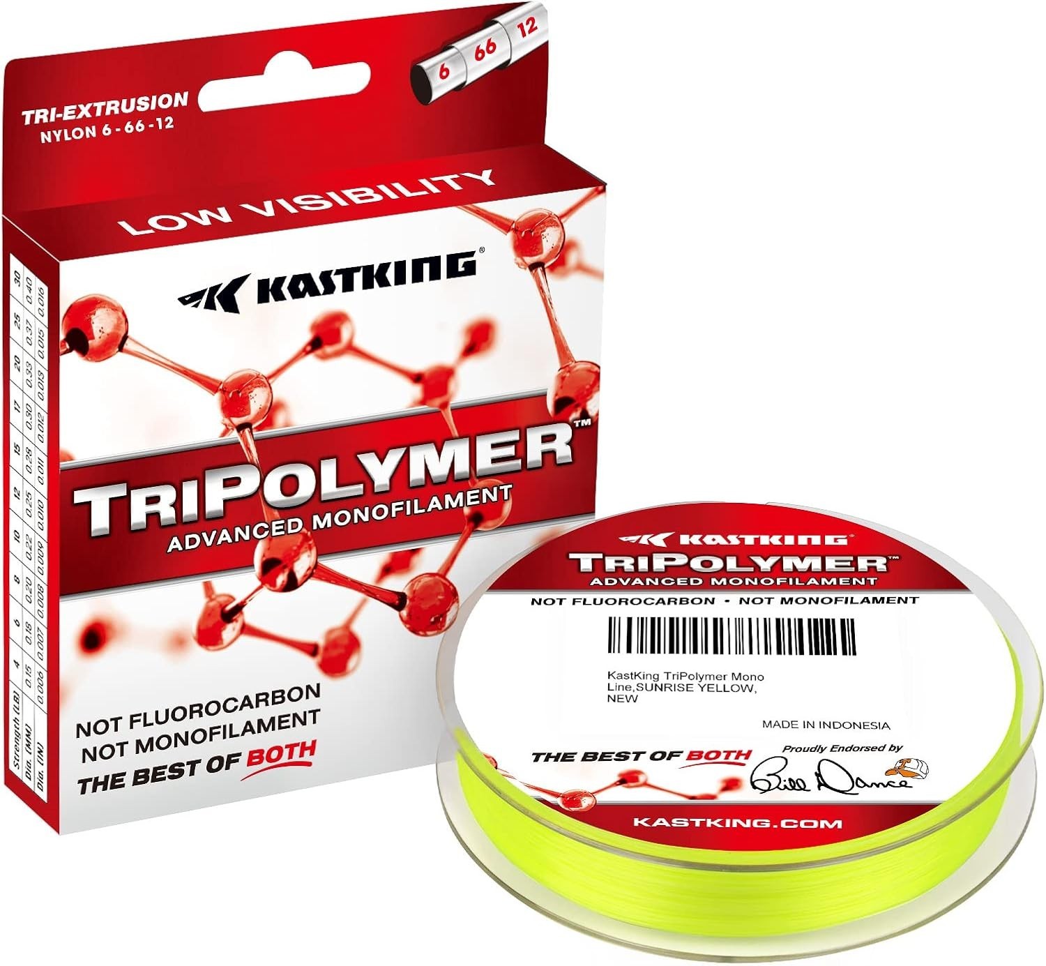 TriPolymer Advanced Monofilament Fishing Line, Low Light Refraction, Super Sm…