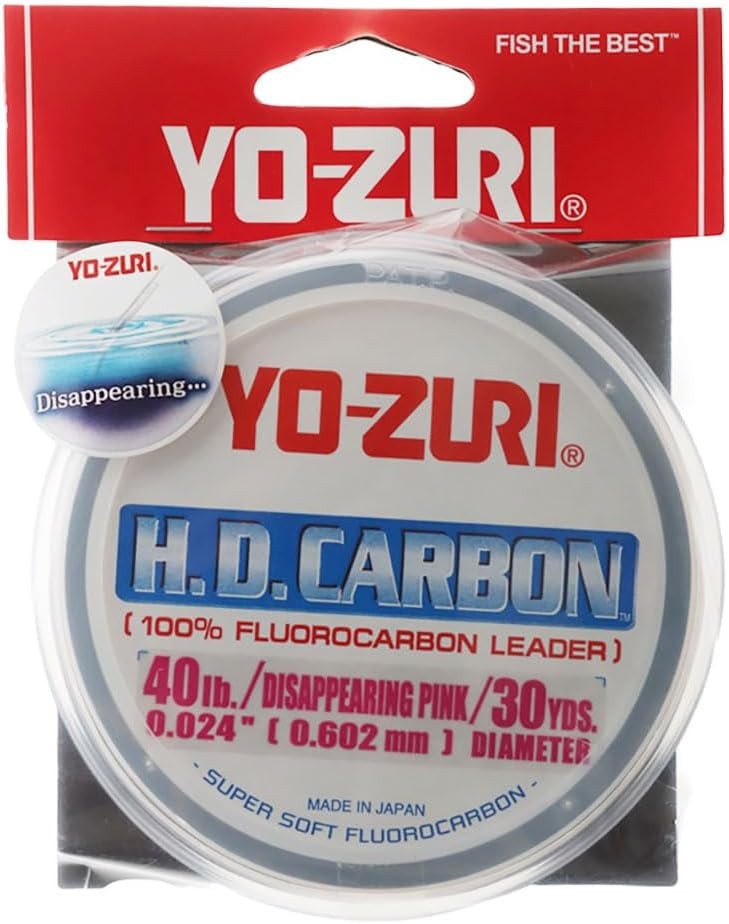 Yo-Zuri HD Carbon 100% Fluorocarbon Leader 40lb Disappearing Pink 30yd NEW R892