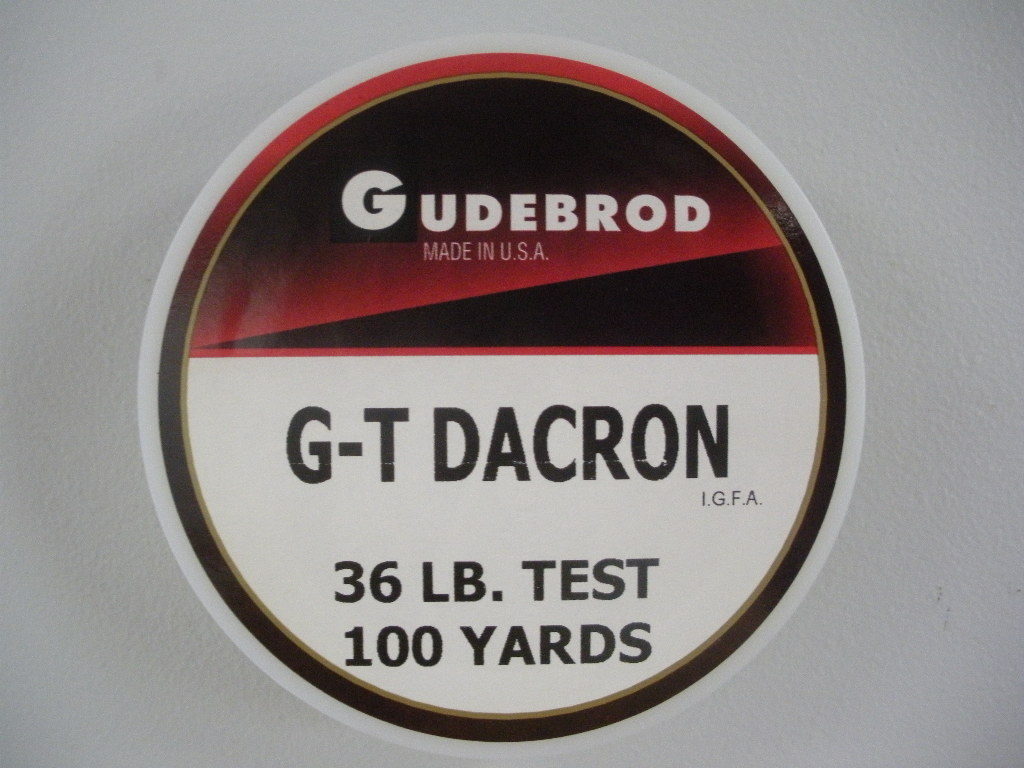 Gudebrod G-T Teflon Coated Dacron 12-80 Lb – 100-800 Yds – Greenspot or Black