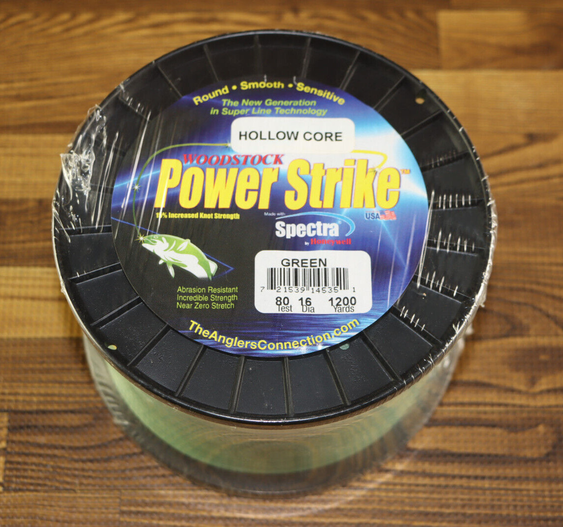 WoodStock Power Strike Green 80LB Test 16 Dia 1200 Yards Braided Line USA
