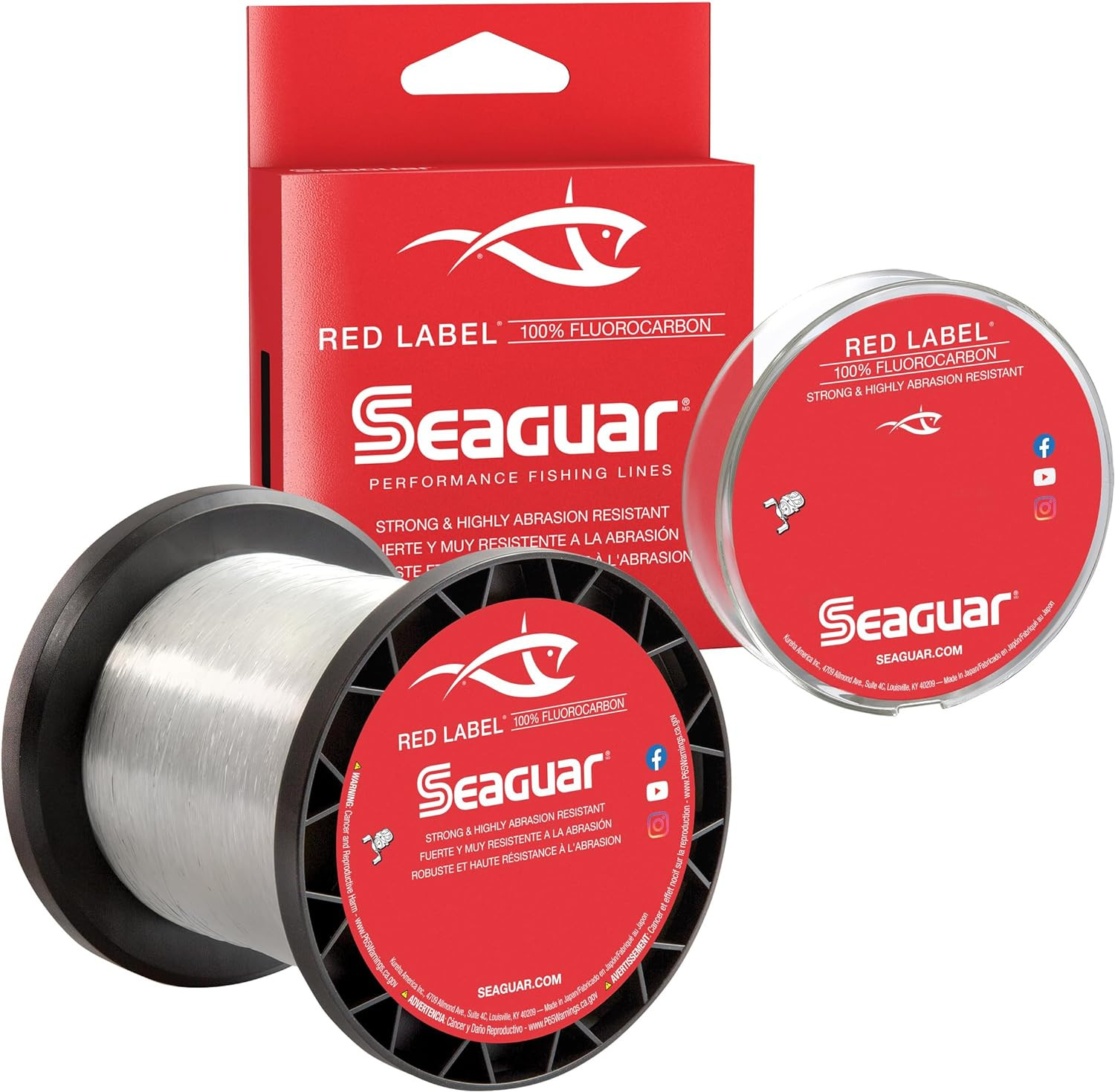 Seaguar Red Label 100% Fluorocarbon Fishing Line, Multiple Sizes