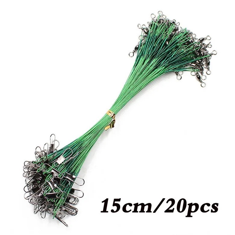 Steel Fishing Wire Leaders Trace Line Swivel Snap Pike Predator Rig_New