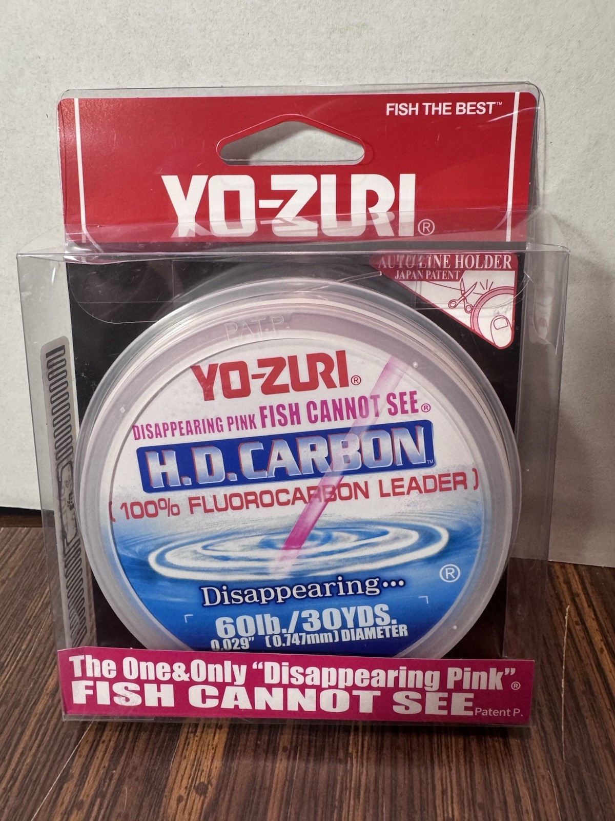 Yo-Zuri HD Carbon 100% Fluorocarbon Leader 60lb, 30yd, Disappearing Pink)